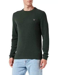 Swetry męskie - GANT sweter męski, Zielony (Storm Green), XL - grafika 1