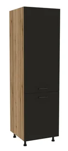 Słupek Do Zabudowy Lodówki Presto 60X197 Cm Płyta Laminowana Dąb Evoke/Czarny - Szafki kuchenne - miniaturka - grafika 1