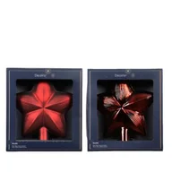 Ozdoby bożonarodzeniowe - Czubek choinkowy szklany gwiazda 2 wzory bordo 1 szt. - miniaturka - grafika 1