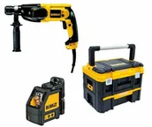 Zestawy elektronarzędzi - Zestaw Młotowiertarka D25013 + Laser liniowy DW088 + Walizka TSTAK DEWALT D25013KXT - miniaturka - grafika 1