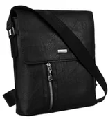 Torby męskie - Torba męska ze skóry ekologicznej Rovicky listonoszka crossbody na ramię z kieszeniami, czarny - miniaturka - grafika 1