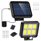 Lampy ogrodowe - LAMPA SOLARNA CZUJNIK RUCHU ZMIERZCHU 8W 120 LED 800 LM - miniaturka - grafika 1