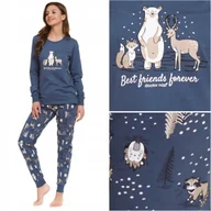 Piżamy damskie - Piżama damska bawełniana DOCTOR NAP 4340 DEEP BLUE XXL - miniaturka - grafika 1