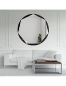 Lustra - Siedmiokątne lustro w okrągłej ramie - HEPTO, Dostępne wymiary: Średnica 60cm - miniaturka - grafika 1