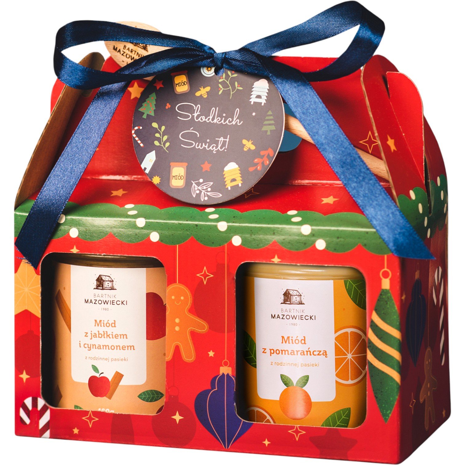 Bartnik Mazowiecki zestaw: Miód z pomarańczą + Miód z jabłkiem i cynamonem, 2x400g