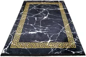 Dywany - Czarny dywan glamour ze złotą ramką E3-S15 - miniaturka - grafika 1