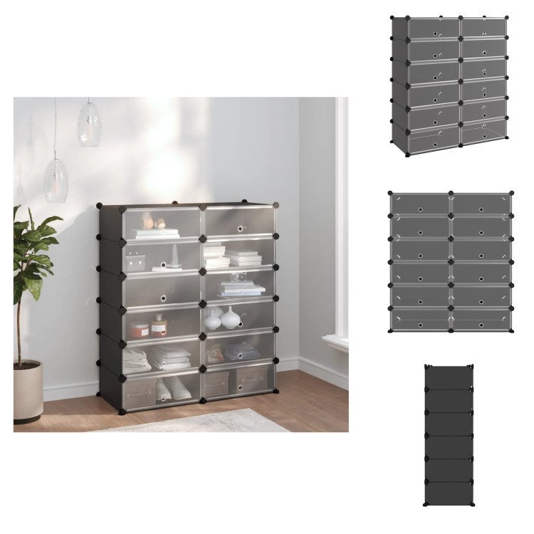 vidaXL Stojak na buty czarny 94,5x36,5x106 cm PP - Stojaki i szafki na buty