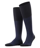 Skarpetki męskie - FALKE Mężczyźni Podkolanówki Shadow M KH Bawełna długie z wzorem 1 Para, Niebieski (Lupine 6360), 43-44 - miniaturka - grafika 1