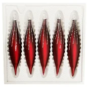 Bombki - Bombka szklana sopel dekorowany mix 5 sztuk - miniaturka - grafika 1