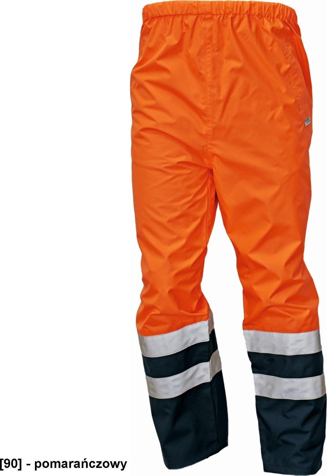 CERVA EPPING - spodnie robocze do pasa nieocieplane Hi-Vis 100% poliester/PU - pomarańczowy XL