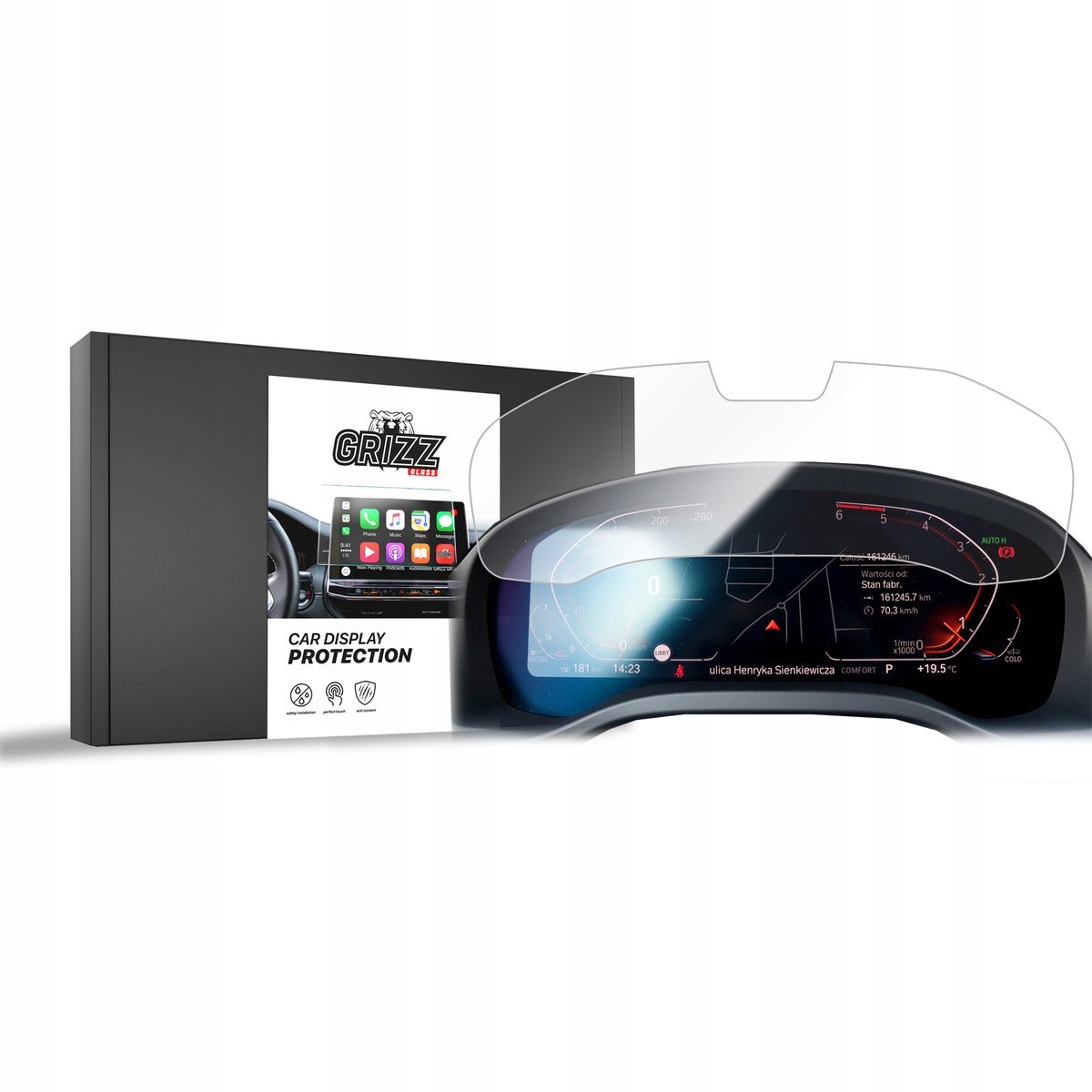 2x Folia GrizzGlass do BMW X6 G06 Live Cockpit Sensor 12,3