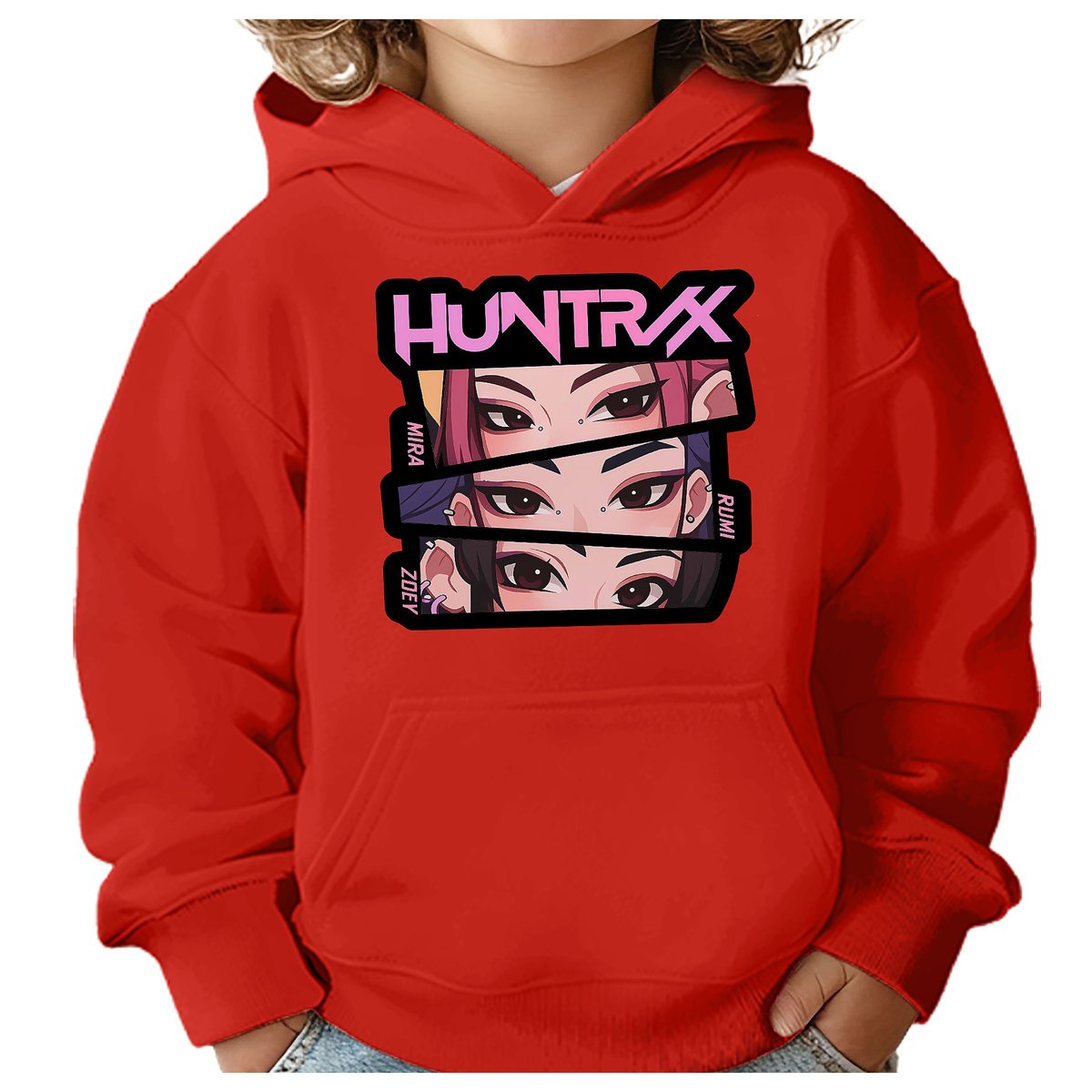 BLUZA DZIECIĘCA KPOP DEMON HUNTERS HUNTRIX 110-116 Z KAPTUREM BAWEŁNIANA