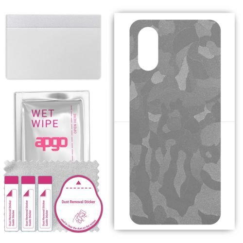 folia naklejka skórka strukturalna na TYŁ do Sony Xperia 1 VI - Moro Camo Srebrny - apgo SKINS