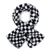 Apaszki i szaliki męskie - Damski szal ze sztucznego futerka w kratkę - miniaturka - grafika 1