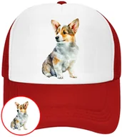 Czapki i chusty sportowe męskie - CZAPKA Z DASZKIEM PSY PIES PIESKI DLA DZIECI SIATKA CZERWONA BEJSBOLÓWKA - miniaturka - grafika 1