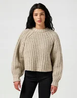 Swetry damskie - WRANGLER PUFF SLEEVE SWEATER OATMEAL 112356481 S - miniaturka - grafika 1