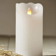 Świece - Świeca Led woskowa GLOW biała 15cm - miniaturka - grafika 1