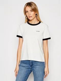 Koszulki i topy damskie - Wrangler T-Shirt Ringer W7S0DRXV6 Biały Relaxed Fit - grafika 1