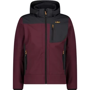 CMP męska kurtka Softshell z odpinanym kapturem, Burgundy-Antracyt, 50 - Kurtki męskie - miniaturka - grafika 1