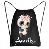 Plecaki worki - Worek Szkolny Workoplecak WF Do Przedszkola Szkoły Zwierzaki Panda +IMIĘ - miniaturka - grafika 1