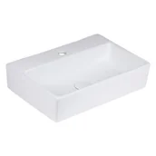 Umywalki - Uptrend Corfu umywalka 51x36 cm nablatowa/ścienna prostokątna biała TR414 - miniaturka - grafika 1