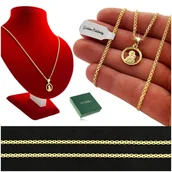 Biżuteria dla dzieci - PIEKYN ZŁOTY NASZYJNIK BISMARK +MEDALIK MATKA BOSKA CZĘSTOCHOWSKA NA ROCZEK - miniaturka - grafika 1