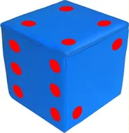 Zabawki interaktywne dla dzieci - MEGA KOSTKA DO GRY- PUFA 30X30X30 CM- EKOSKÓRA -kolor NIEBIESKI - miniaturka - grafika 1