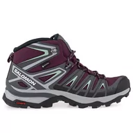 Buty trekkingowe damskie - Buty Salomon X Ultra Pioneer Mid L47170600 - bordowo-szare - miniaturka - grafika 1