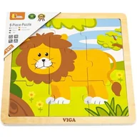 Puzzle - VIGA 51442 Puzzle na podkładce 9 elementów - lew - miniaturka - grafika 1
