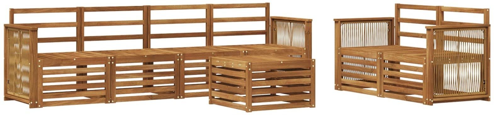 vidaXL Zestaw sof na zewnątrz 7 pcs naturalny Lite Drewno Akacji