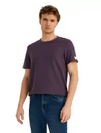 Koszulki męskie - Koton Męski t-shirt Standard Fit Patched, Fioletowy (348), L - miniaturka - grafika 1