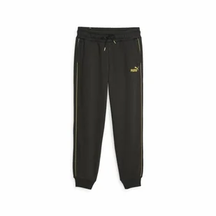 Długie Spodnie Dresowe Puma Ess+ Minimal Gold Czarny - Spodnie sportowe damskie - miniaturka - grafika 1