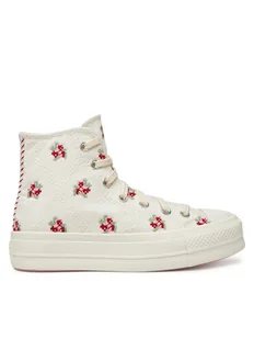 Converse Trampki Chuck Taylor All Star Lift Platform Rose Cross Stitch A13659C Biały - Trampki damskie - miniaturka - grafika 1