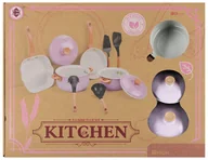 Zabawy w naśladowanie dorosłych - Naczynia kuchenne metalowe różowe - zabawka - miniaturka - grafika 1