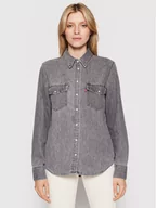 Koszule damskie - Levi's Koszula jeansowa Essential Western 16786-0013 Szary Regular Fit 5401043316236 L, M, S, XL, XS, XXS - miniaturka - grafika 1