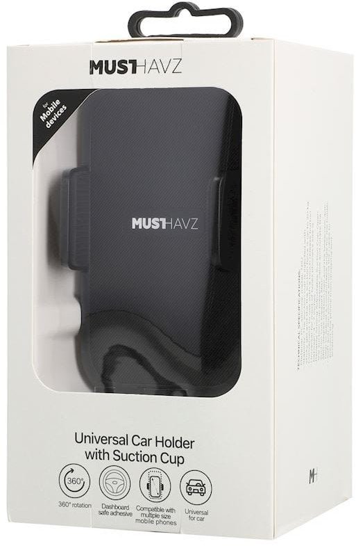 Universal Car Holder with Suction Cup by Musthavz Black