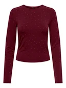 Bluzki damskie - ONLY Bluzka Zita 15358986 Bordowy Regular Fit - miniaturka - grafika 1
