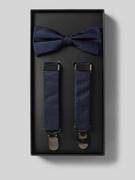 Krawaty i muchy męskie - Mucha i szelki w jednolitym kolorze w zestawie - miniaturka - grafika 1