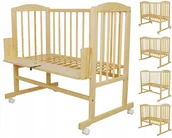 Łóżka dla dzieci i młodzieży - 5w1 Łóżeczko dostawne Filip 1 sofa, kółka, kołyska norma Ue - miniaturka - grafika 1