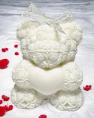 Świece - Świeca sojowa - Miś XL - 600 ml (Biały) - Bezzapachowa - miniaturka - grafika 1