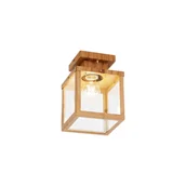 Lampy ogrodowe - QAZQA Industrialna lampa sufitowa zewnętrzna drewniana z przezroczystym szkłem - Rotterdam - miniaturka - grafika 1