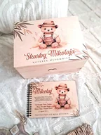 Pamiątka Chrztu Świętego - ZESTAW MIŚ W KAPELUSZU z dedykacją, prezent na Chrzest, Roczek, - miniaturka - grafika 1