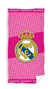 Carbotex Real Madrid ręcznik plażowy ręcznik sauna ręcznik kąpielowy 70 X 140 Czerwony/różowy kobiet fanów: (RM173014-R) - Ręczniki - miniaturka - grafika 1
