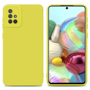 Pokrowiec Etui Do Samsung Galaxy A71 4G w FLUID ŻÓŁTY TPU Silikonowe Obudowa Ochronny Case Cover Cadorabo - Etui i futerały do telefonów - miniaturka - grafika 1