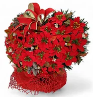 Sztuczne kwiaty - STROIK NA POMNIK SERCE GWIAZDA BETLEJEMSKA NA GRÓB BOŻE NARODZENIE - miniaturka - grafika 1