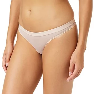 Majtki damskie - Calvin Klein Damskie stringi, Almond, XL - grafika 1