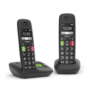 Gigaset E290A Duo Telefon analogowy/DECT Nazwa i identyfikacja dzwoniącego Czarny - Telefony stacjonarne - miniaturka - grafika 1