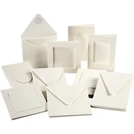 Kartki okolicznościowe i zaproszenia - Creativ Company - Passepartout karty, rozmiar 12,5 x 12,5 cm, białawe, 50 zestawów - miniaturka - grafika 1