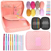 Pasmanteria - Zestaw do Szydełkowania w Etui Szydełka 100 el + 10 Włóczek Bawełnianych - miniaturka - grafika 1