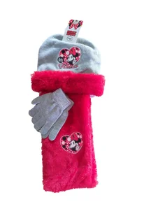 Komplet Disney Myszka Minnie czapka szalik rękawiczki dla dziewczynki zimowy - Czapki i chusty sportowe męskie - miniaturka - grafika 1